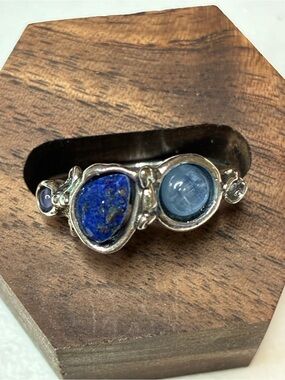 Silpada’s Sterling Silver Ring with Blue Lapis and Light Blue Cabochon, 8